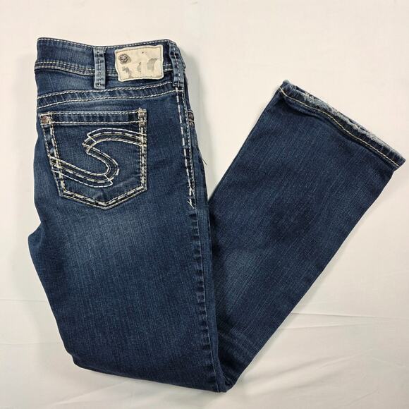 Silver Jeans Suki Blue Denim Womens Size 31x32 Bootcut Embroidered Back Pockets - Picture 1 of 14
